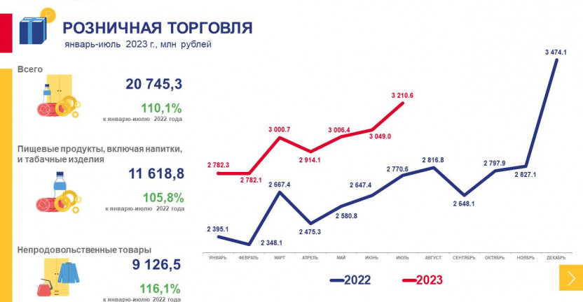 Рынки товаров и услуг в Еврейской автономной области за январь-июль 2023 года